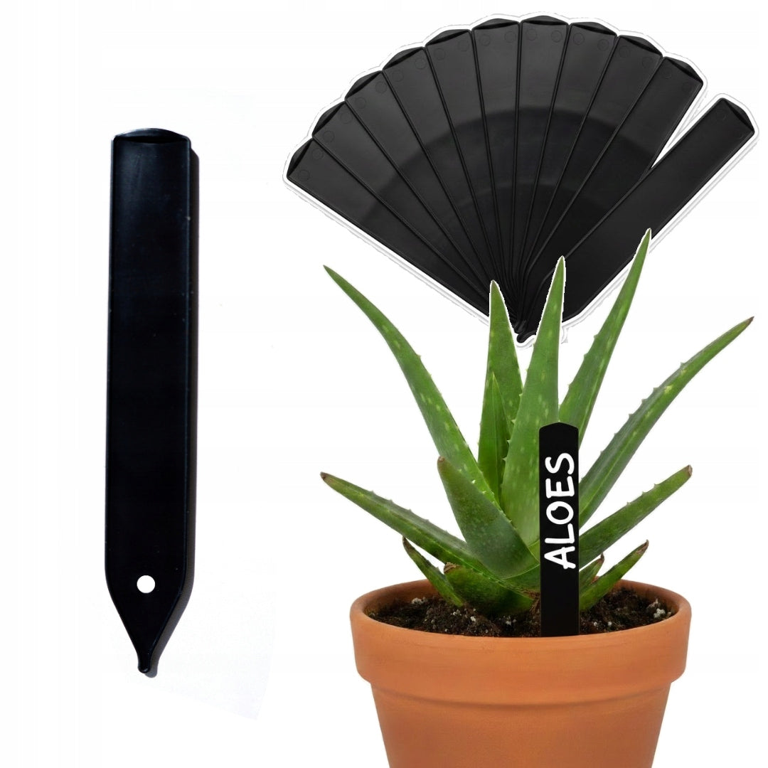 Plant Labels 12cm Seedling Plates Vegetable Description Black