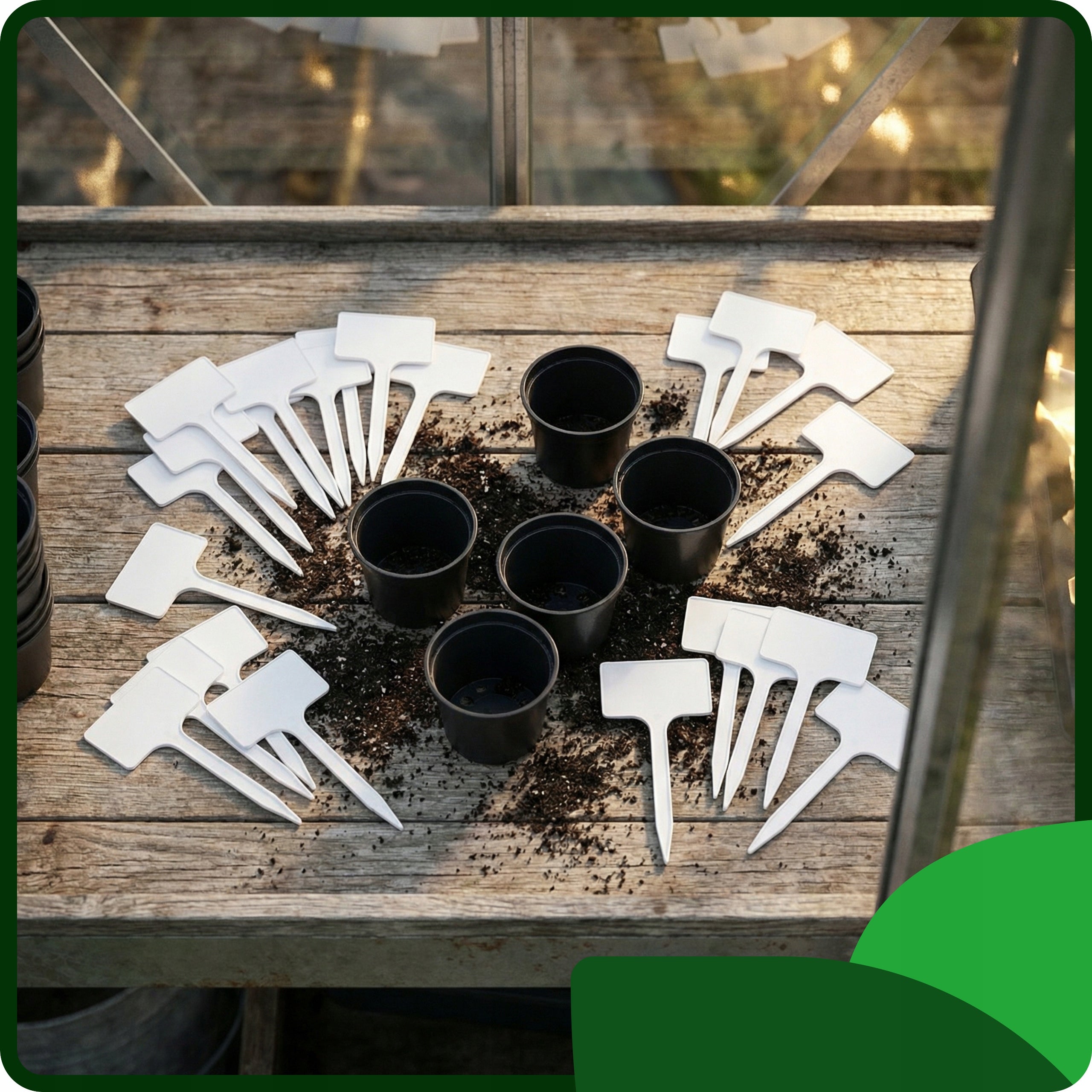 Plant Labels Description Tags 7x10,5cm White Flowers MARKER Kind standing