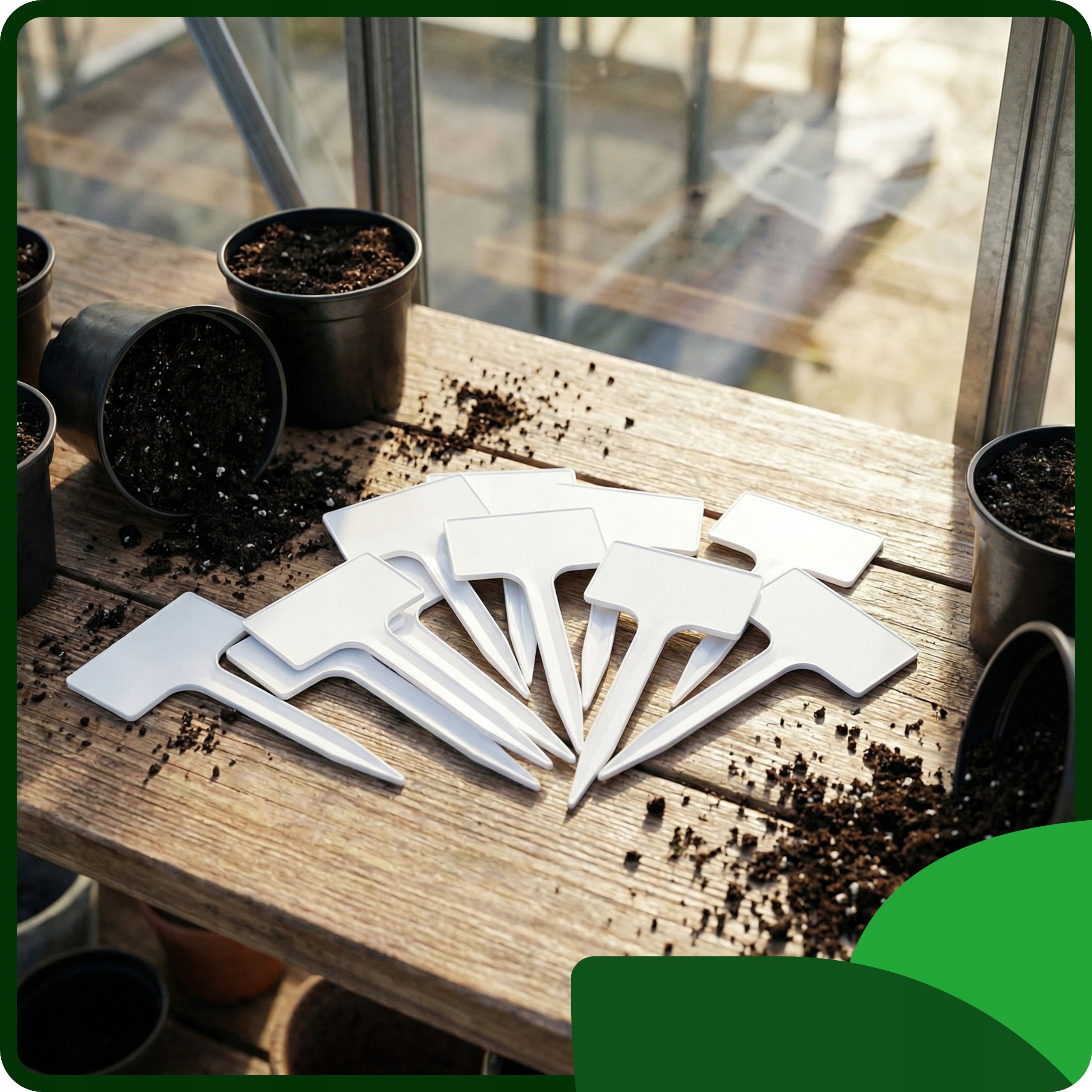 Plant Labels Description Tags 7x10,5cm White Flowers MARKER Product height 22 cm