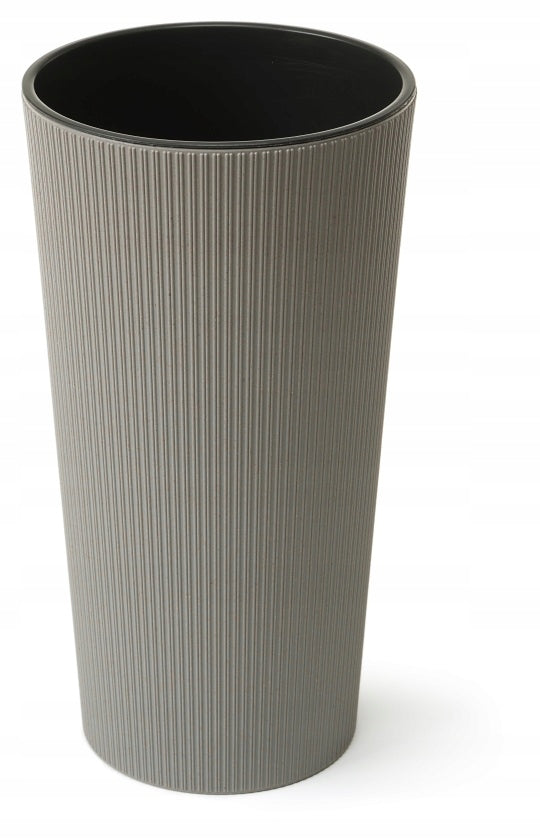 Planter LILIA JUMPER diameter 25cm col. WHITE eco wood (BEIGE) + cartridge Color beige