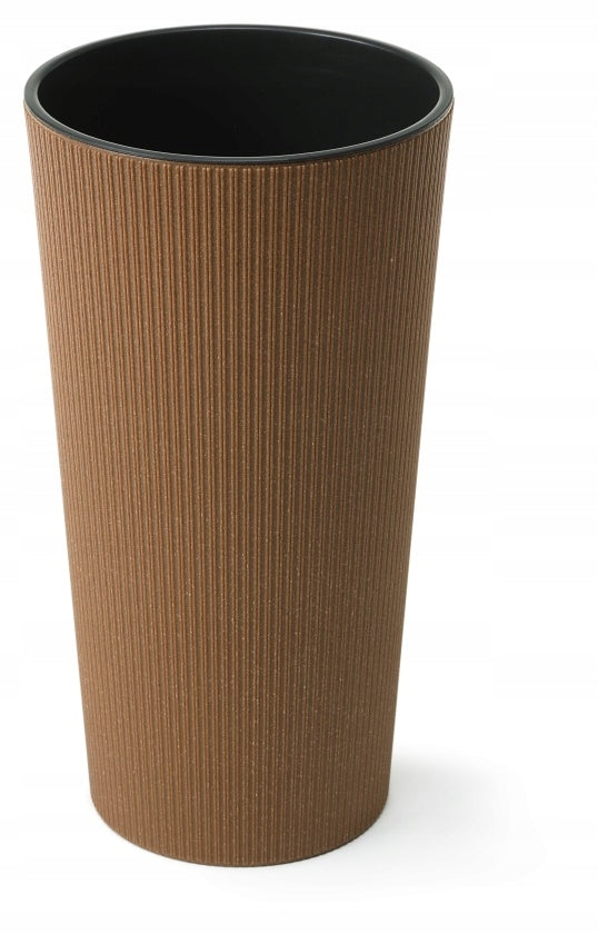 Planter LILIA JUMPER diameter 25cm col. WHITE eco wood (BEIGE) + cartridge Material synthetic material