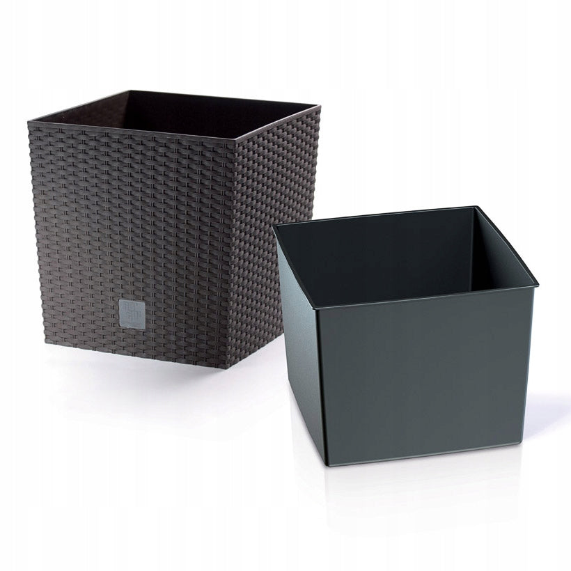 Planter, POT RATTAN COVER FOR BALCONY TERRACE FOR GARDEN ANTHRACITE Manufacturer code DRTS170L-S433 rattanowa antracytowa donica