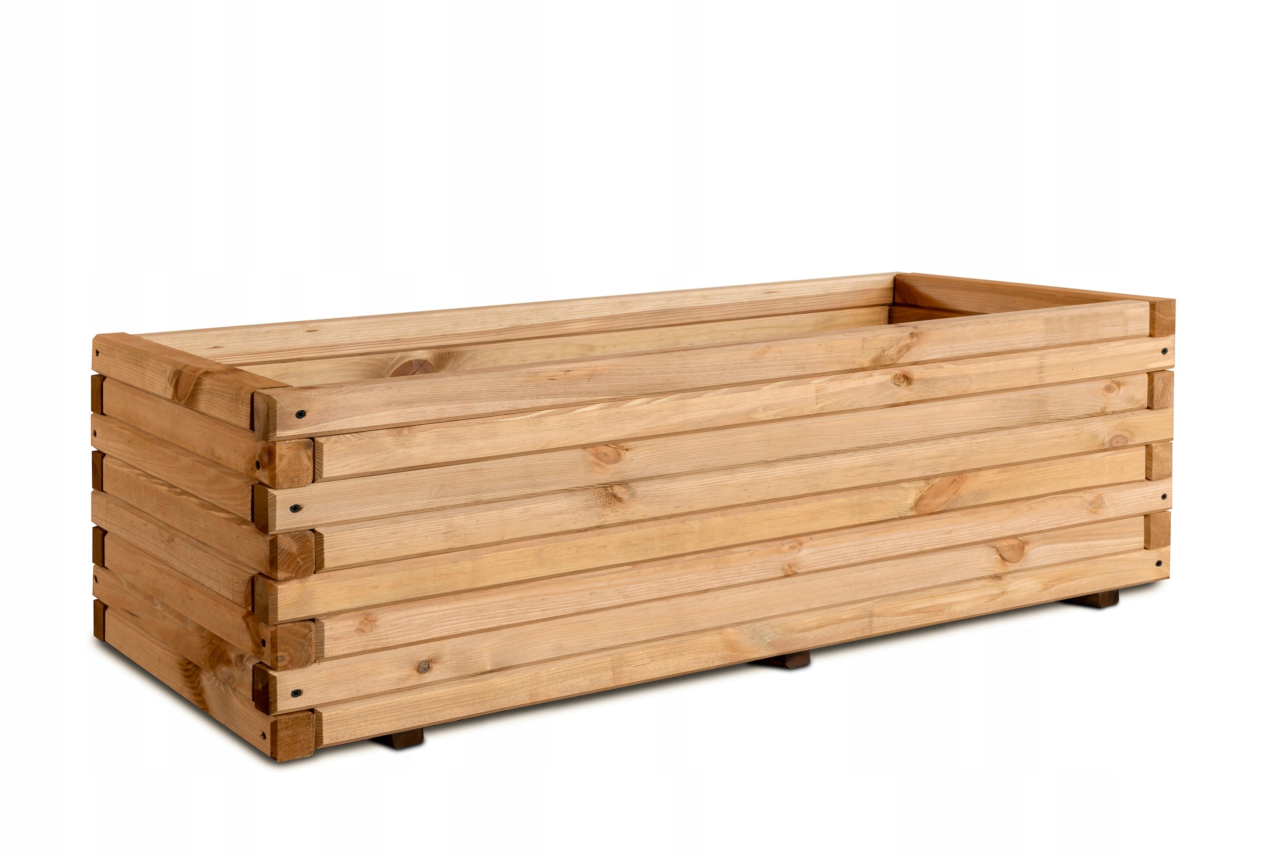 Planter Wooden Pine Solid Brown Terra 120x40x40 cm Thickness 3.5 cm Material wood