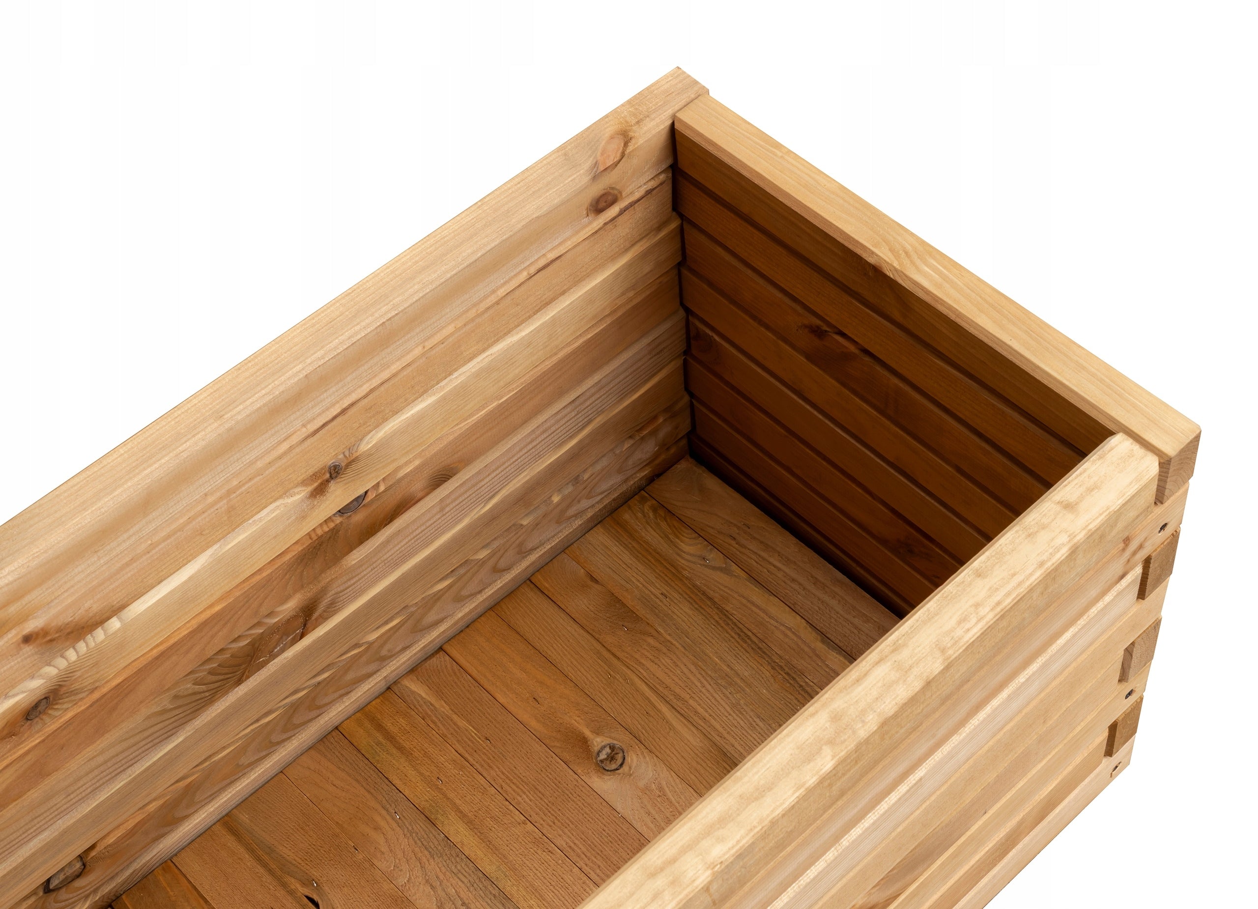 Planter Wooden Pine Solid Brown Terra 40x40x40 cm Thickness 3.5 cm Length 40 cm