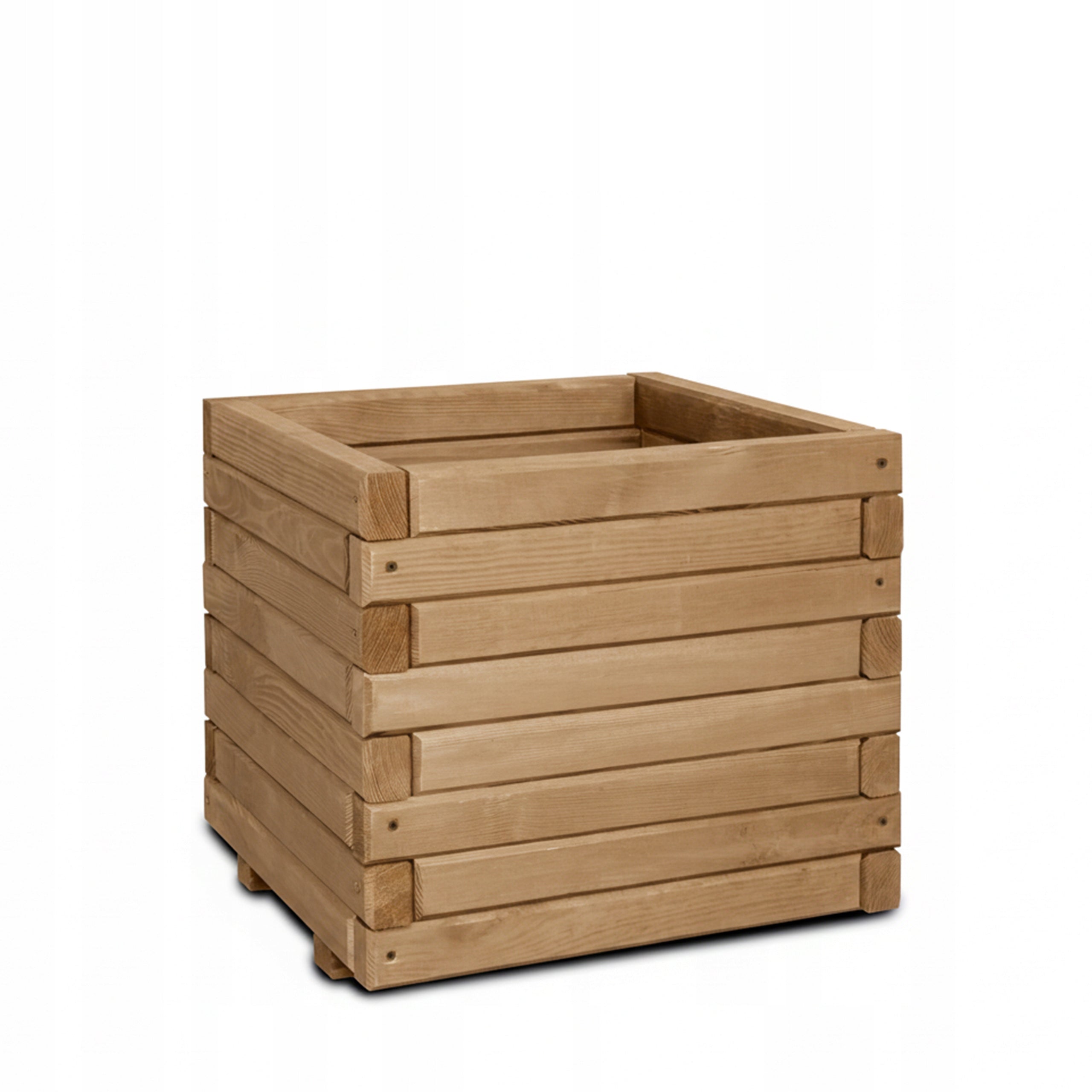 Planter Wooden Pine Solid Brown Terra 40x40x40 cm Thickness 3.5 cm Manufacturer code Brązowa Terra 40