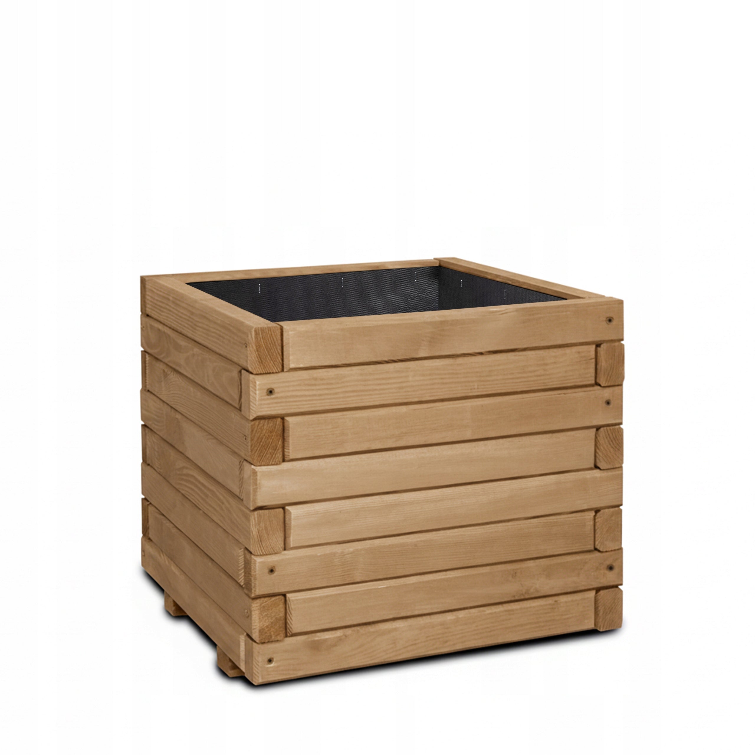 Planter Wooden Pine Solid Brown Terra 40x40x40 cm Thickness 3.5 cm Packaging status original