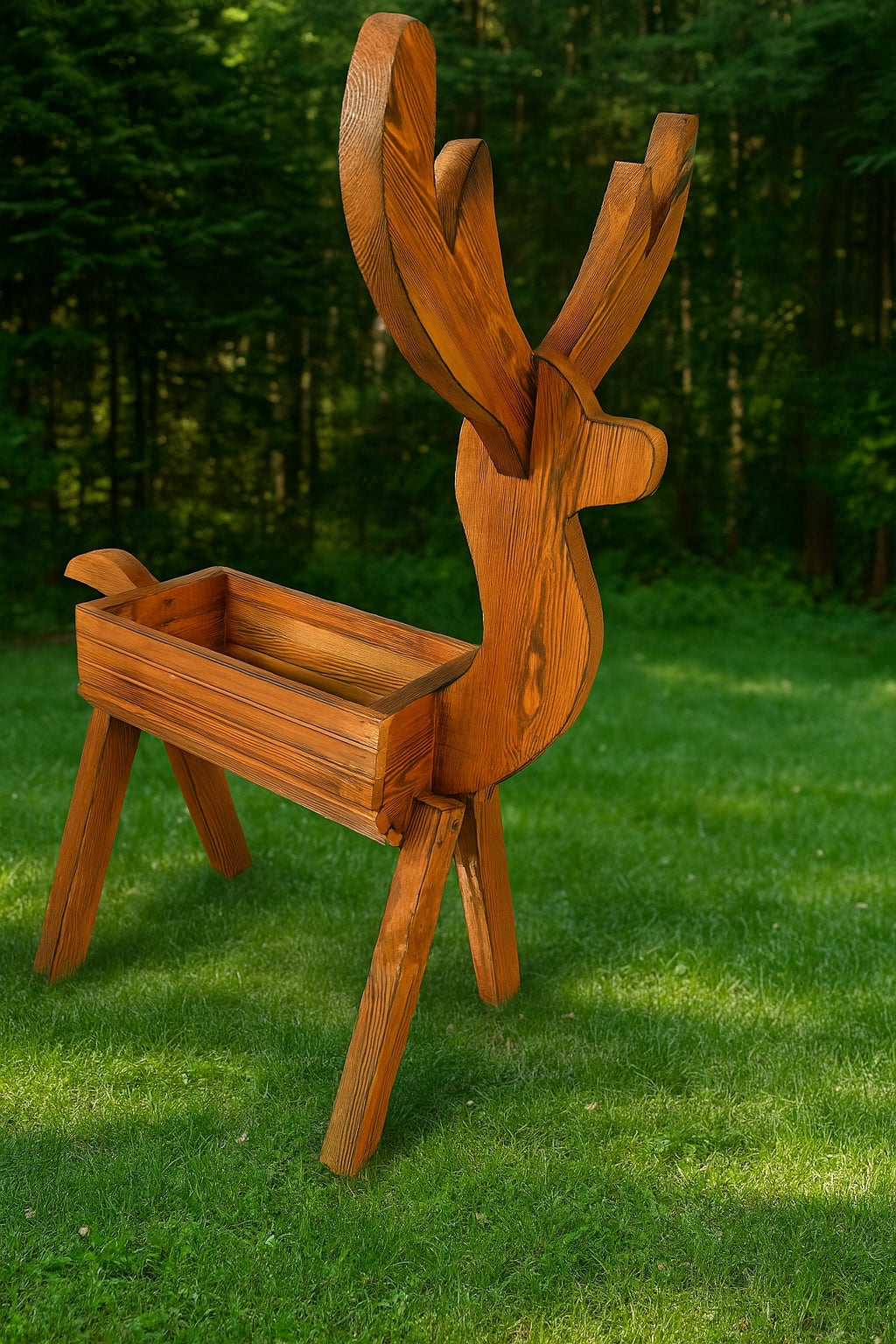 Planter flowerbed DEER decoration with WOOD gift garden house terrace Manufacturer code 0