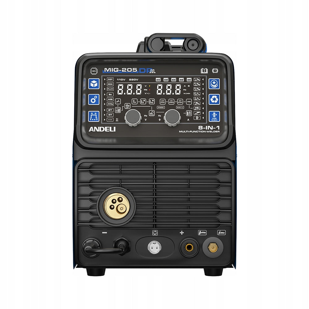 Plasma Cutter/Pulse MIG/HF TIG/Cold/Clean/Stick Aluminum Welding Machine Manufacturer code ANDELIMIG205DP
