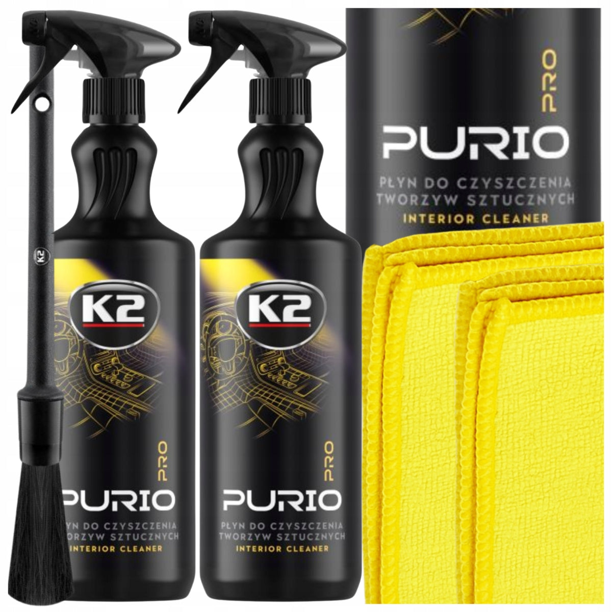 Plastic Interior Car Cleaning Kit K2 Purio + Microfiber Brush