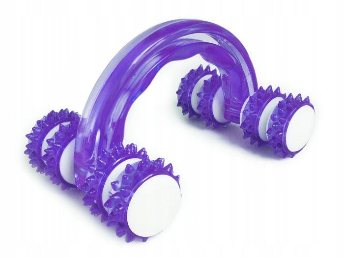 Plastic Roller Body Massager with Handle Purple