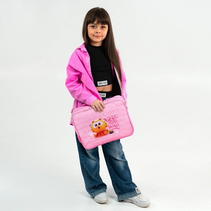 Plastic bag with strap for girls to school A4 Garfield Kite Packaging status original