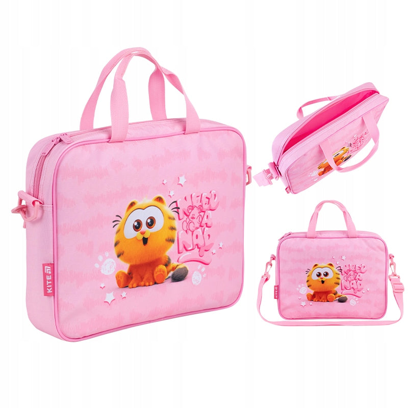 Plastic bag with strap for girls to school A4 Garfield Kite