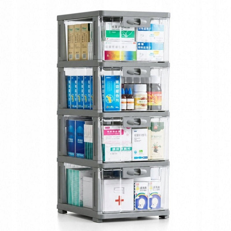 Plastic bookcase on wheels drawer cabinet wardrobe 66x 34x 26cm PO21 Packaging status original