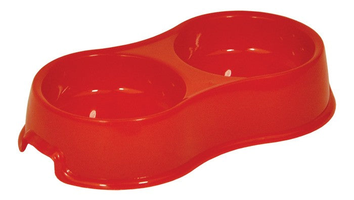 Plastic bowl CAT double RED 2x0,16 L