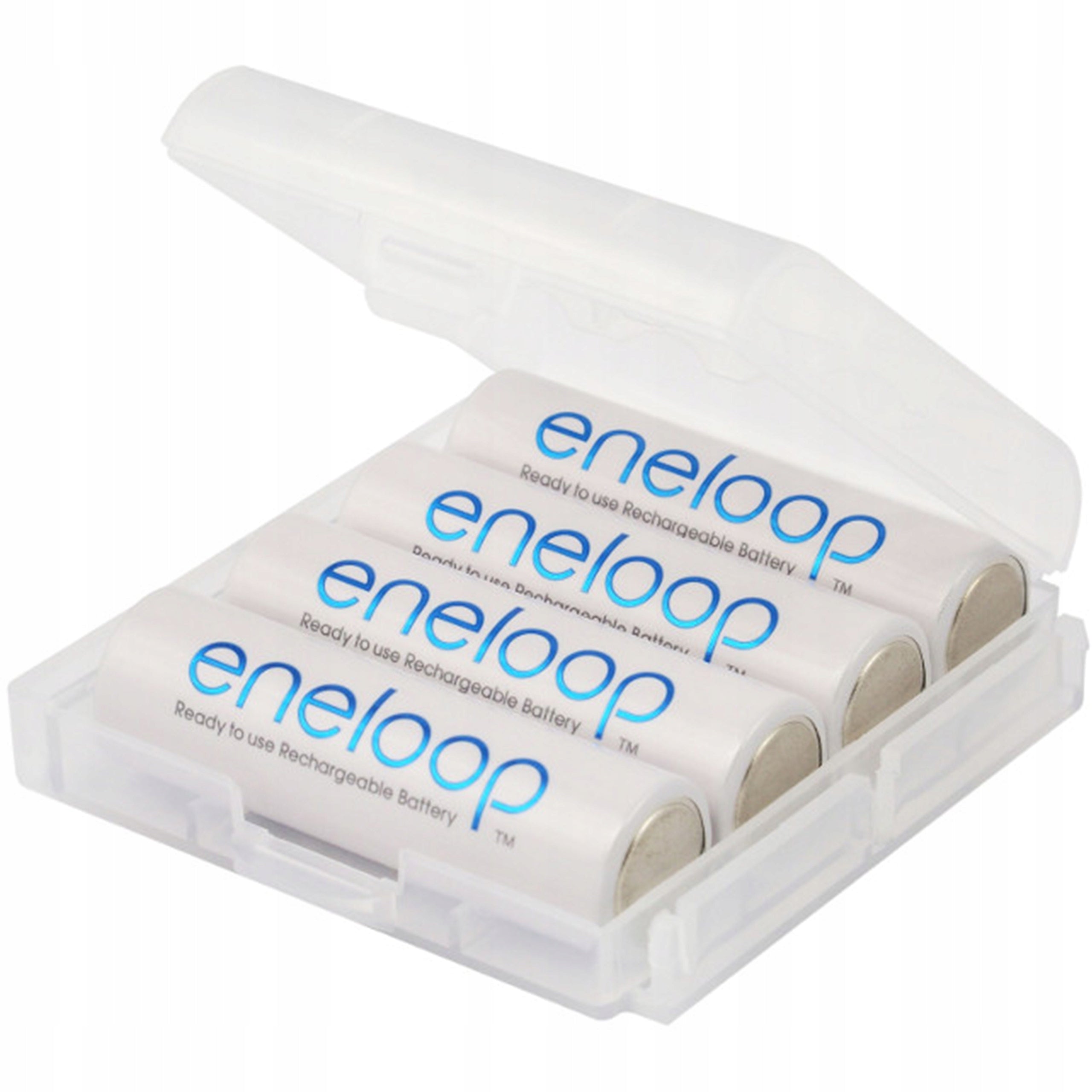 Plastic case / box for 4 AA R6 batteries - hard