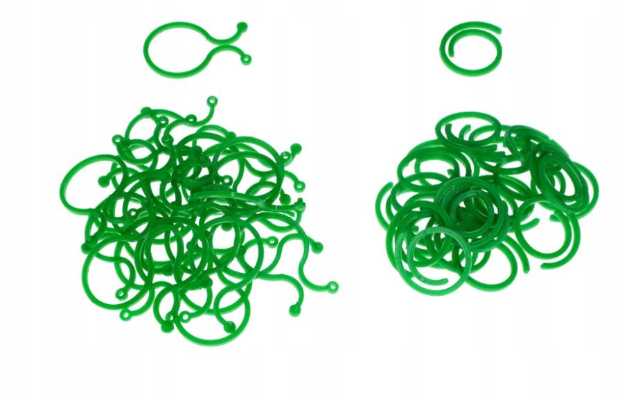 Plastic clasps for fastening plants, mix of 50 clamps