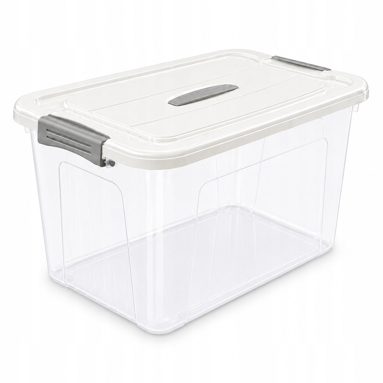 Plastic container 13L with lid transparent 37x26x20