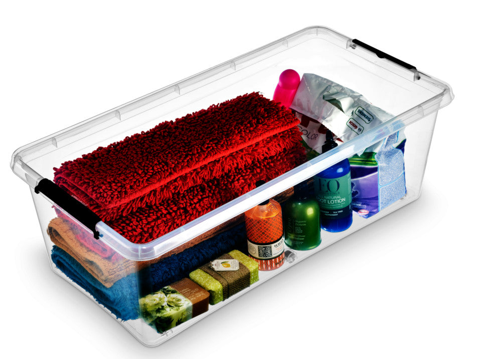 Plastic container 55 l for toys basket box with lid organizer Brand ORPLAST