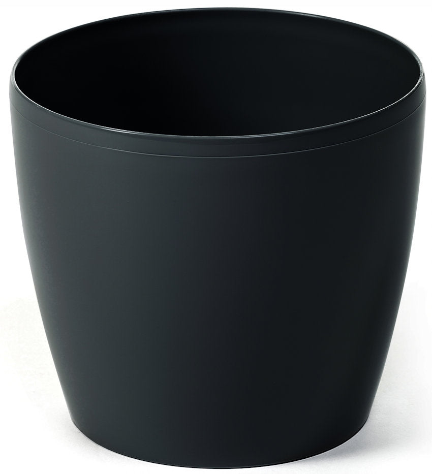 Plastic flowerpot cover MAGNOLIA 135 mm black