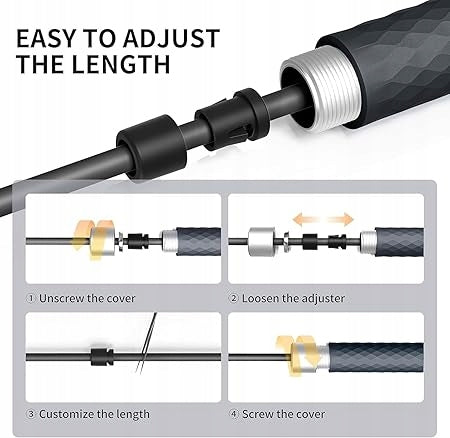 Plastic jump rope Proiron 300 cm black Manufacturer code PRO-TS12-01