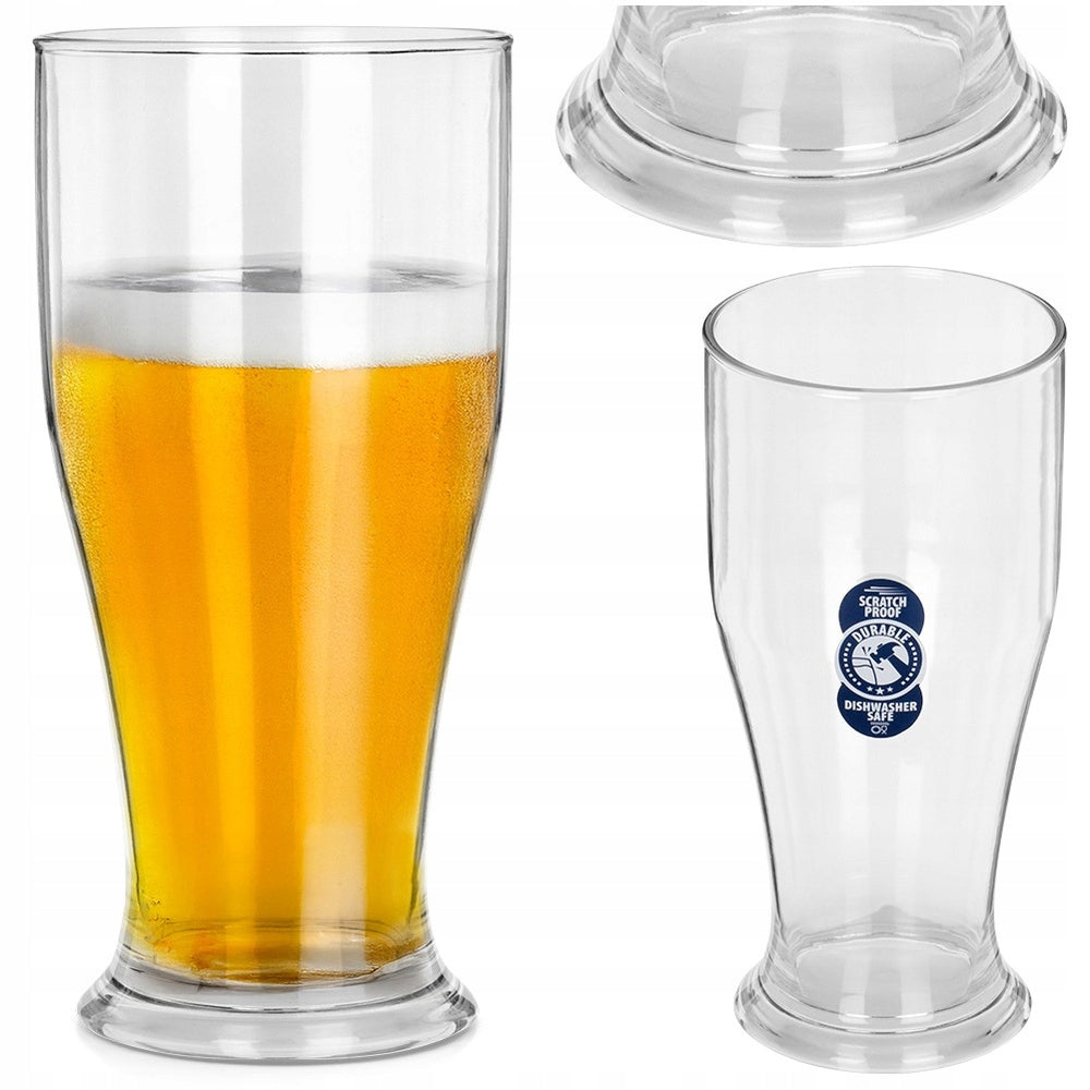 Plastic mug glass for drinking beer unbreakable reusable 520 ml