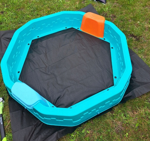 Plastic sandbox 150x150x25cm TURQUOISE + cover Product width 150 cm