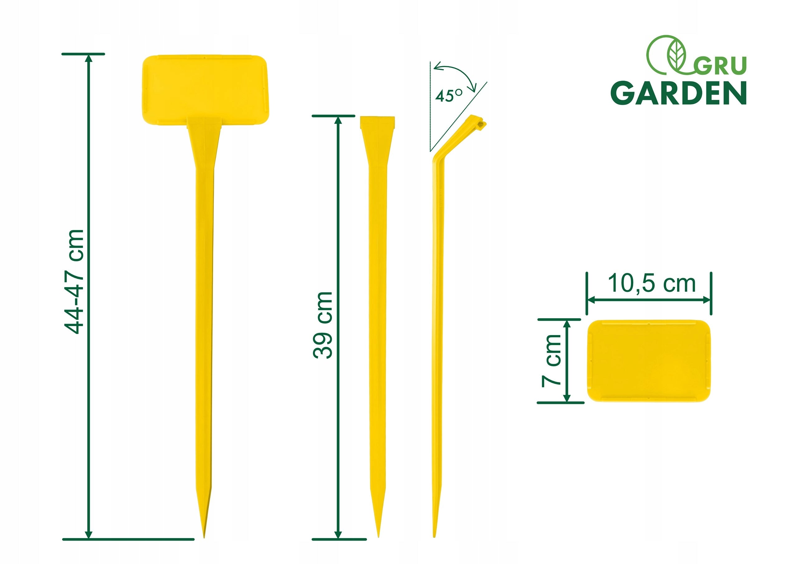 Plates Labels for Plant Description Small 10,5x7cm Interchangeable Yellow Field Kind standing