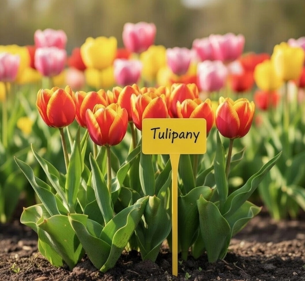 Plates Labels for Plant Description Small 10,5x7cm Interchangeable Yellow Field Manufacturer code Tabliczki Żółte Etykiety do opisu roślin