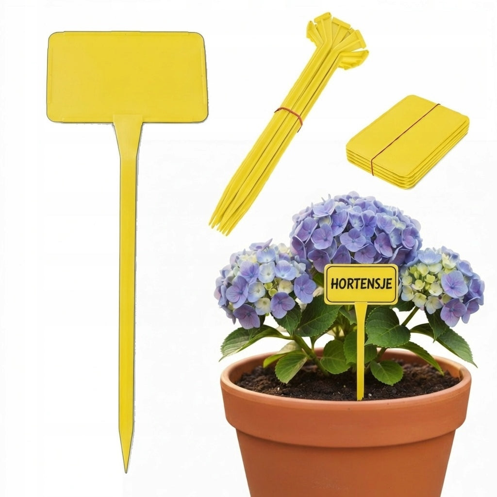 Plates Labels for Plant Description Small 10,5x7cm Interchangeable Yellow Field