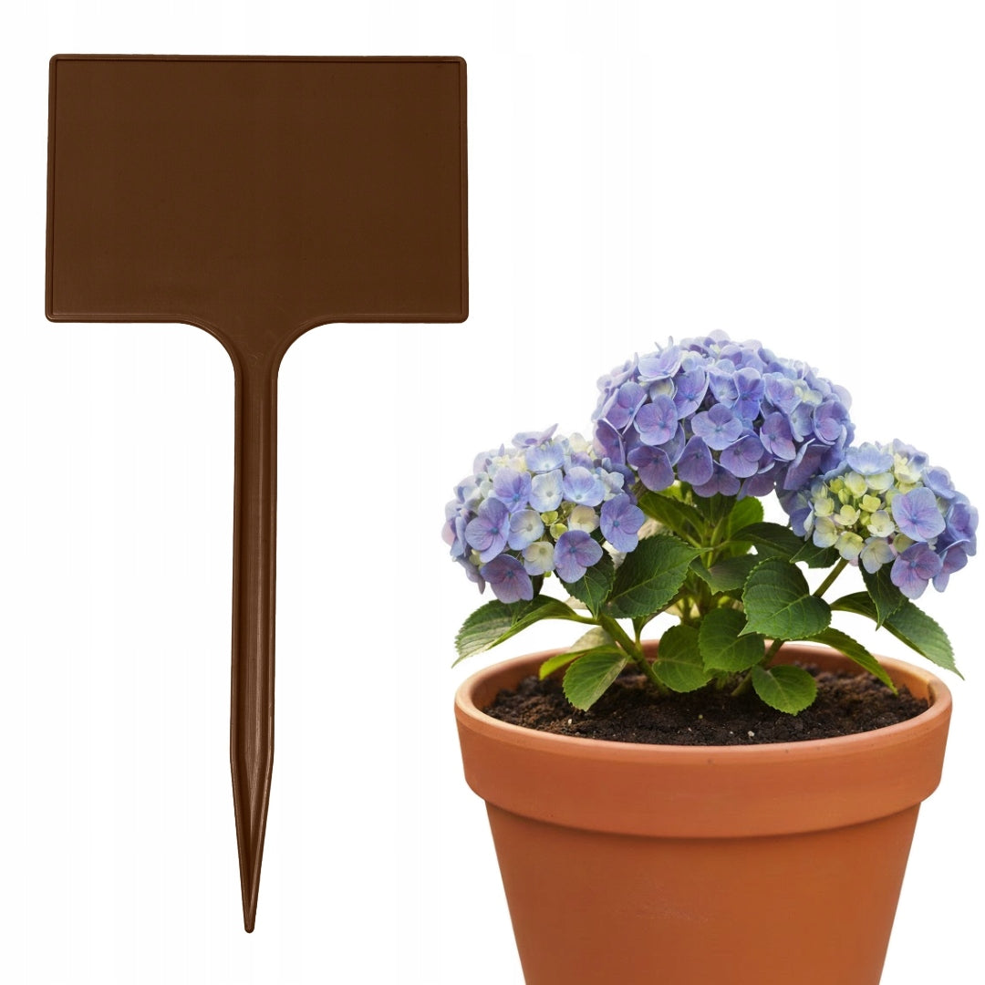 Plates Plant labels 7x10,5cm VEGETABLE FLOWERS for DESCRIPTION Brown