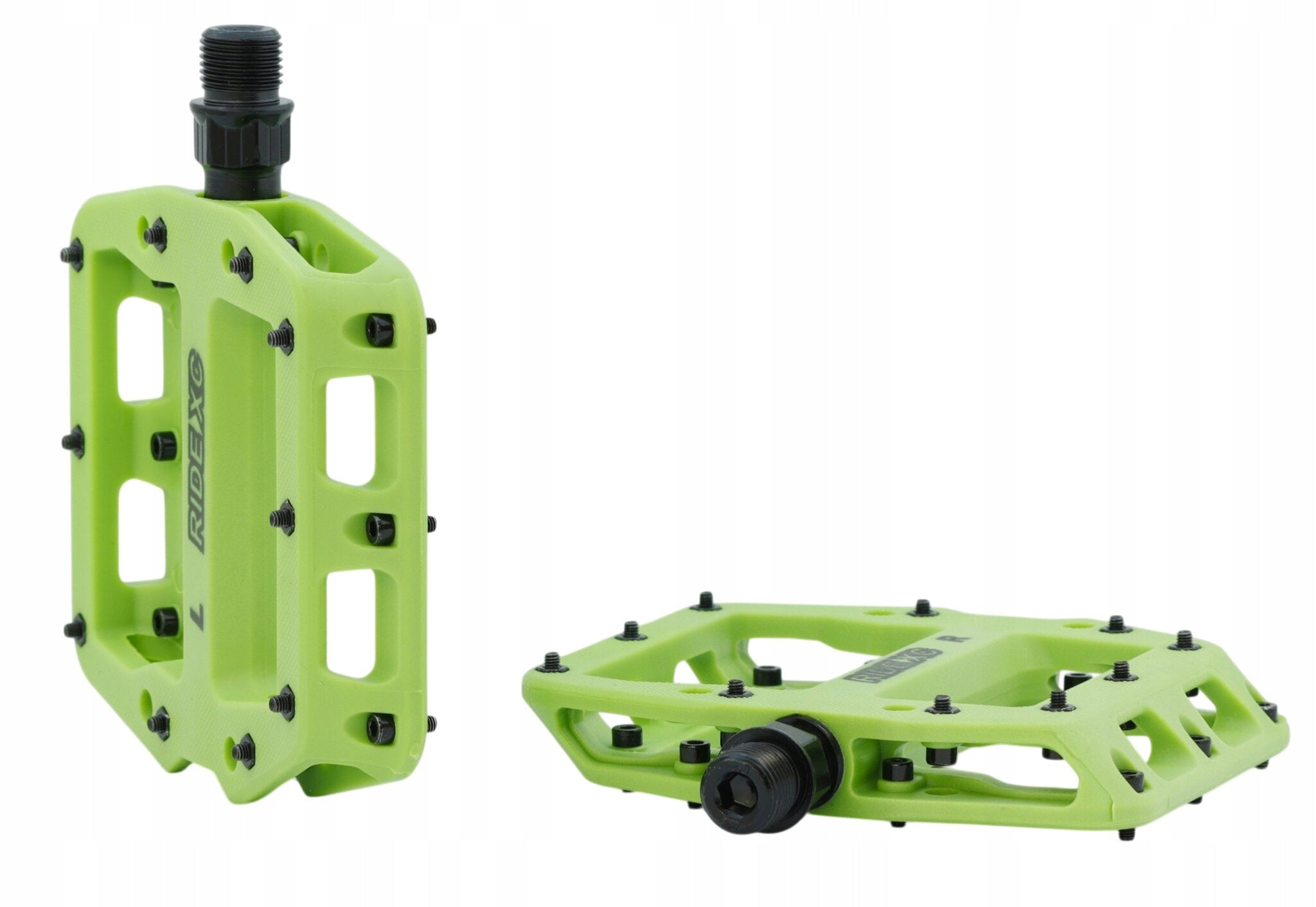 Platform Bike Pedals with RideXC MTB DH Pins Green Manufacturer code HD-870 Green