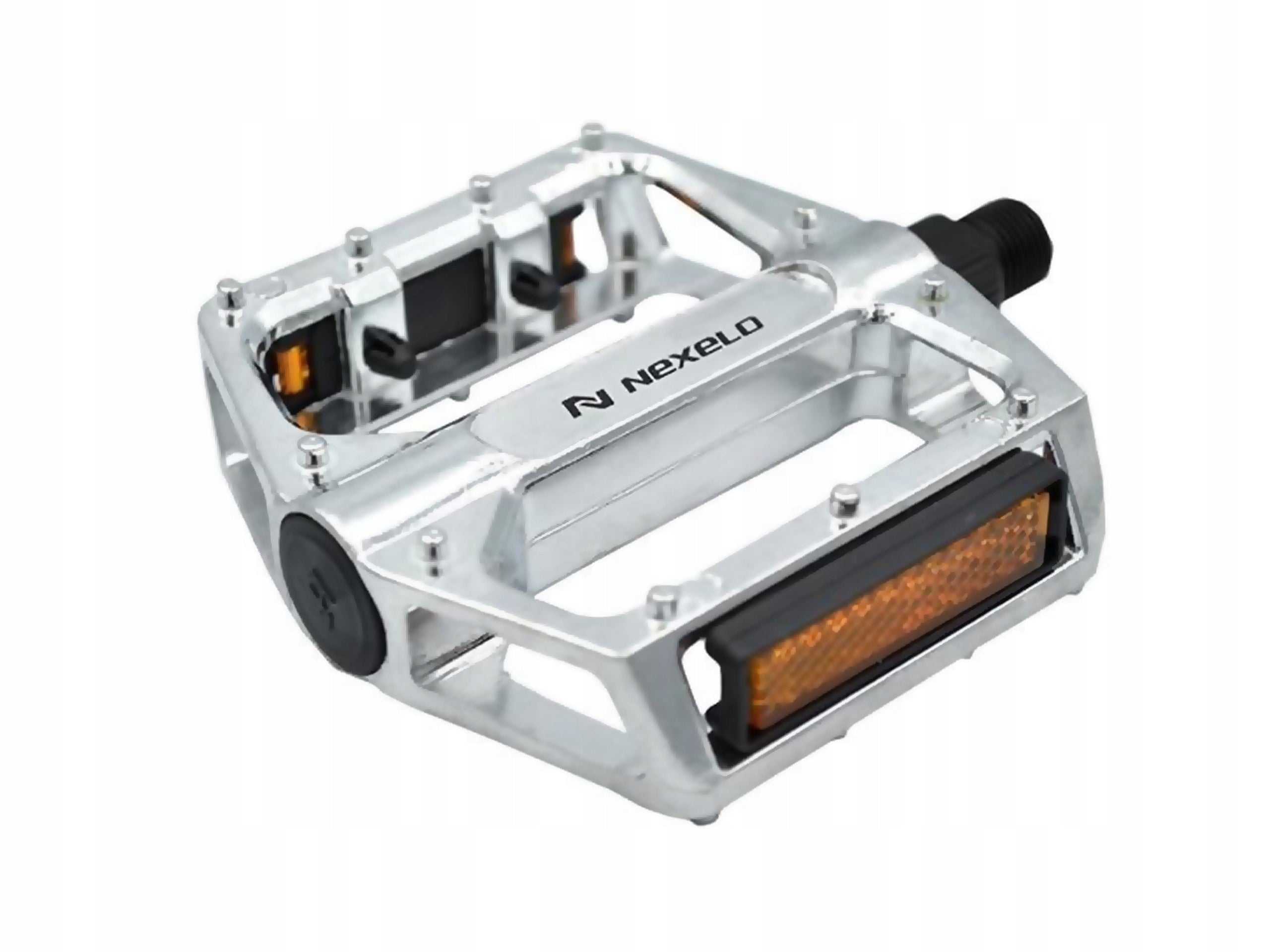 Platform pedals Nexelo silver L144214NEX Dedicated for BMX bikes cross bikes dirt bikes enduro bikes MTB (mountain bikes) cyclocross bikes street bikes road bikes track bikes trekking bikes downhill bikes trail bikes