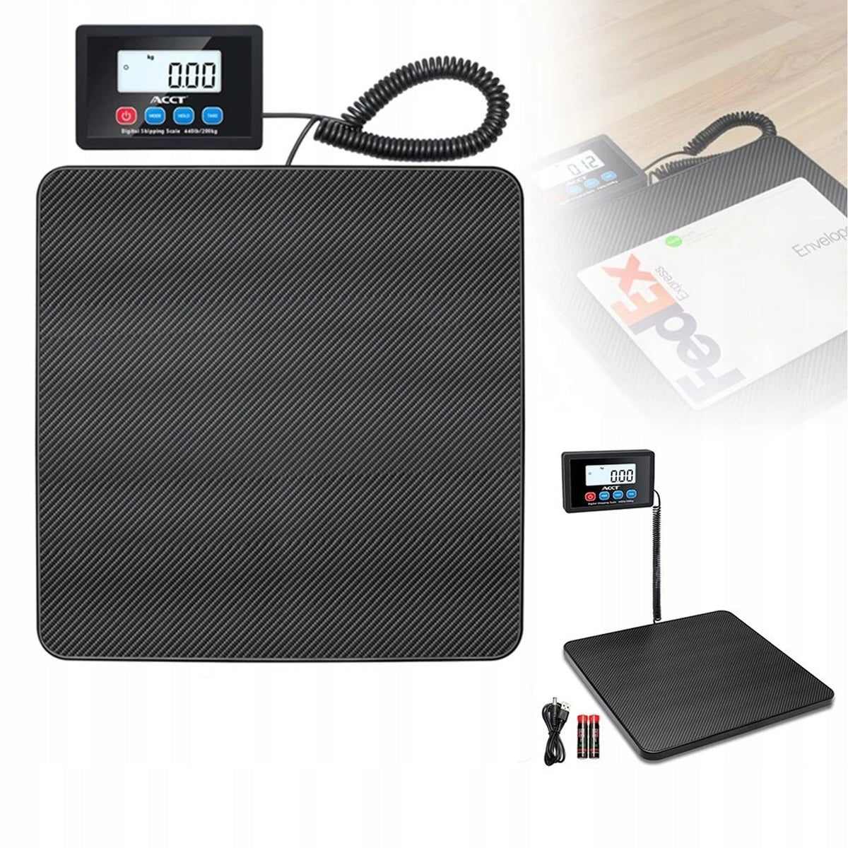 Platform scale for parcels 200kg 10g function hold tara screen
