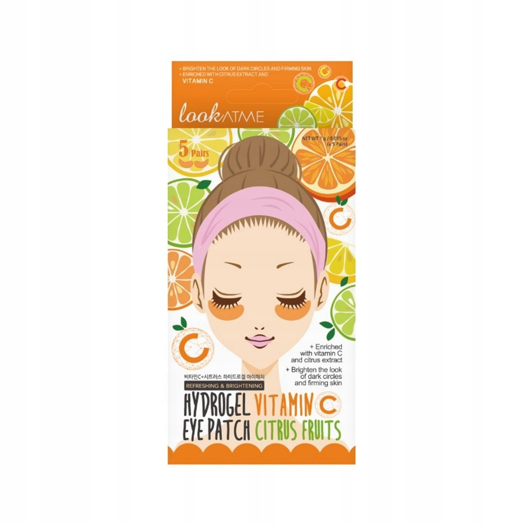 Hydrogel-Augenmaske mit Zitrusfruchtextrakt und Vitamin C Look At Me, 5 Paar 