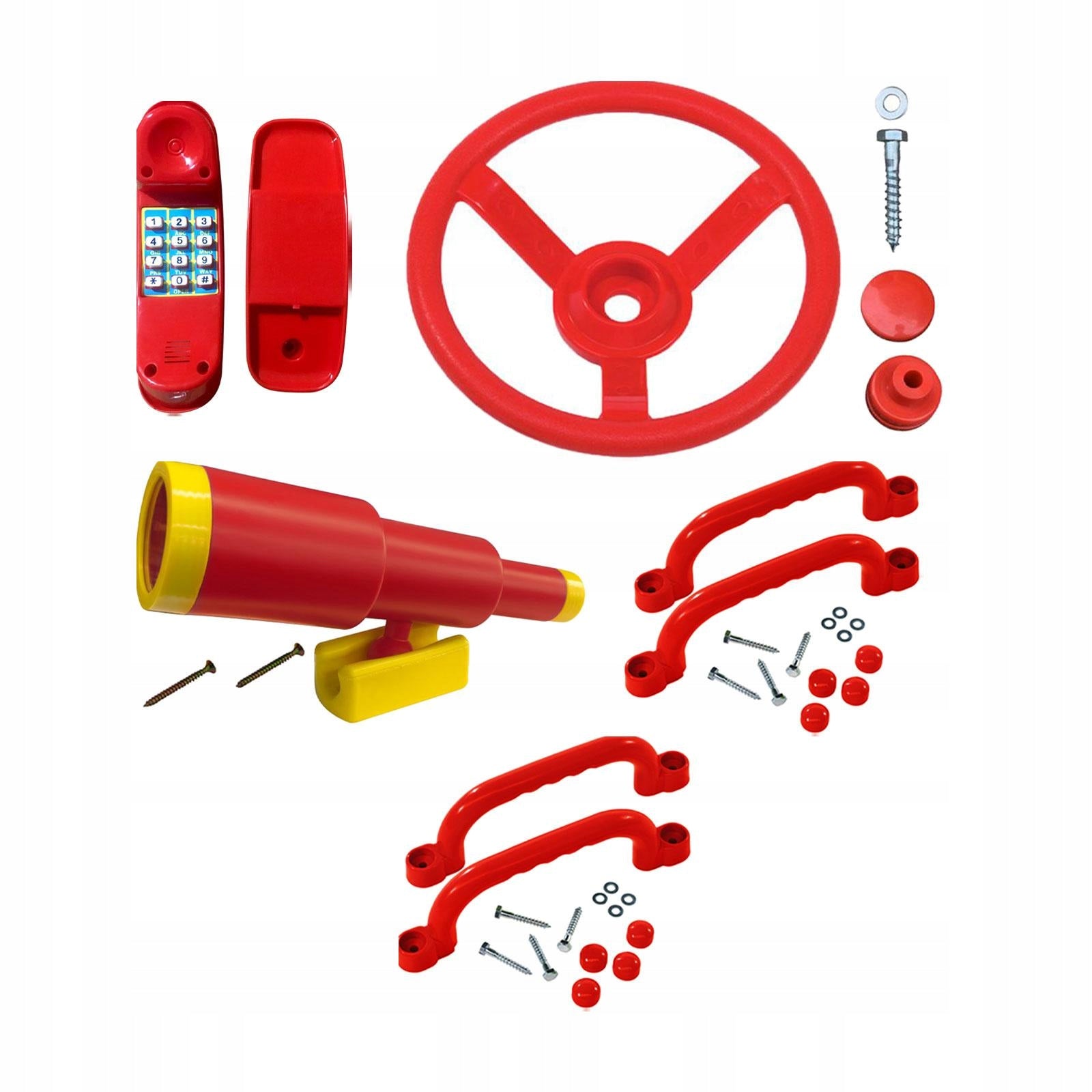 Playground Toy Set Swingset Pretend Toy Playground Handles Playset Red Brand no brand
