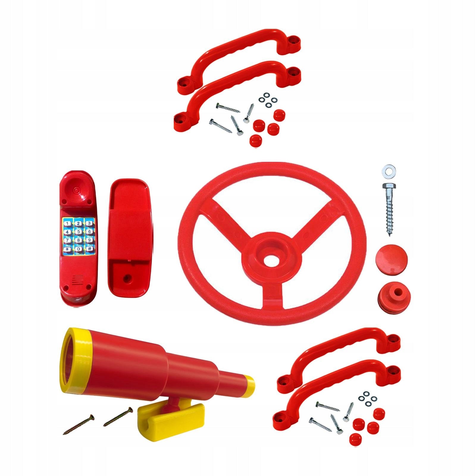 Playground Toy Set Swingset Pretend Toy Playground Handles Playset Red