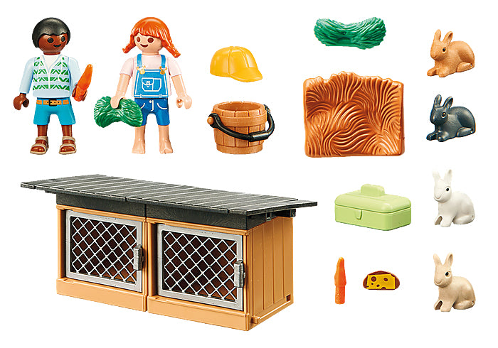 70675 PLAYMOBIL, Geschenkset für Kinder und Kaninchen 