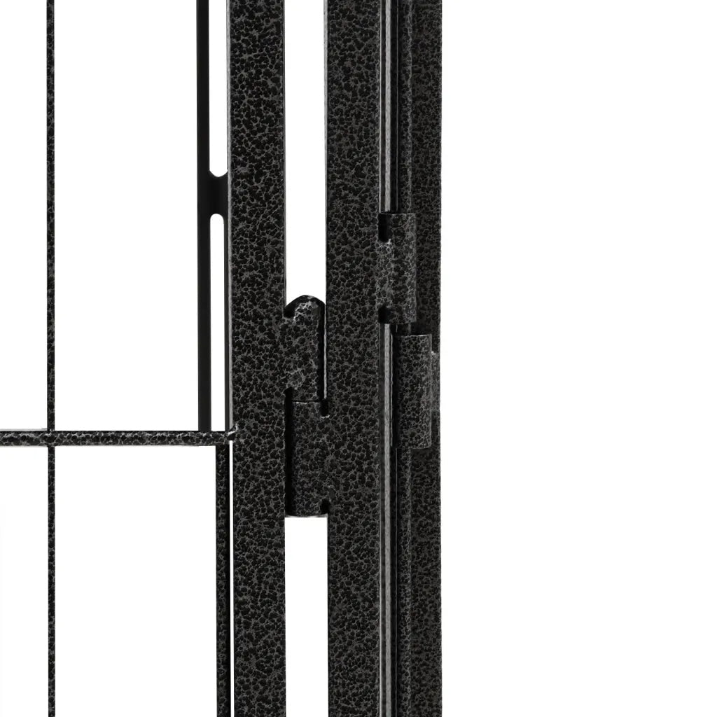 Playpen, 4 panels, black, 100x50 cm, steel Kind playpen