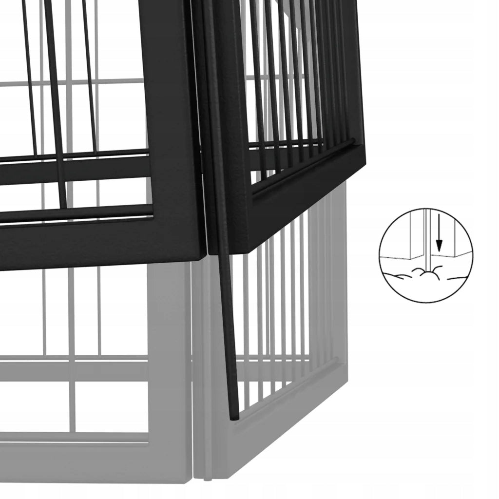 Playpen, 4 panels, black, 100x50 cm, steel Trade name 171794