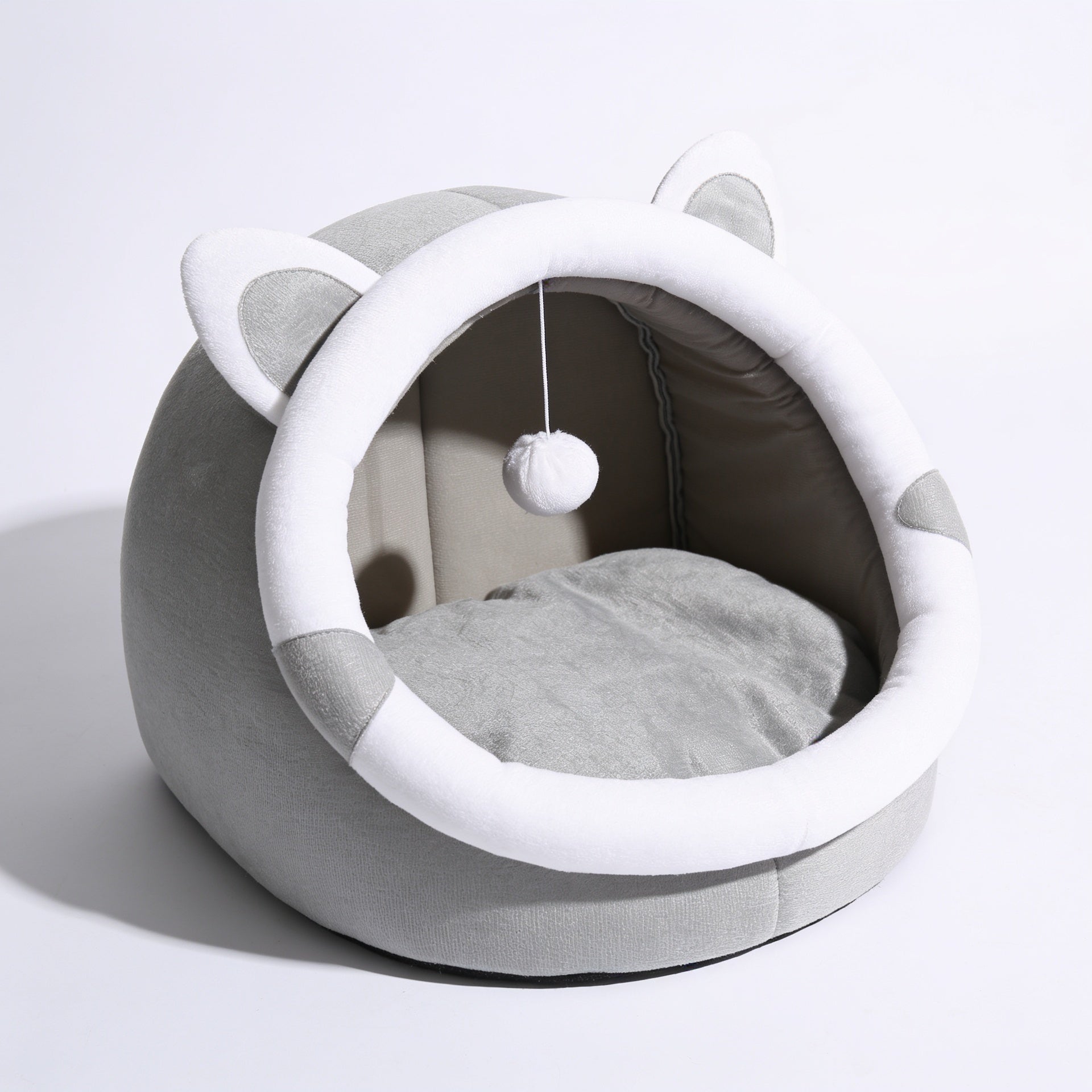 Playpen Bed Dog Booth Soft Plush With Toy Large XL Color gray