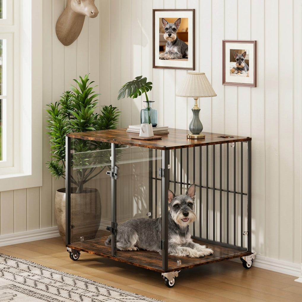 Playpen Dog Transporter Kennel Cage Wood BingoPaw 60x77x65 cm Kind cage