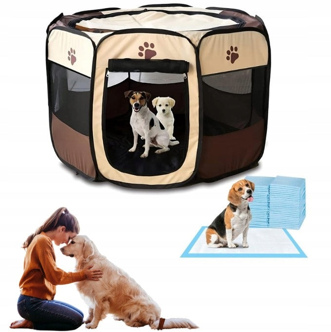 Playpen Folding Octagonal Puppy Dog Playpen Absorbent Pads Mats