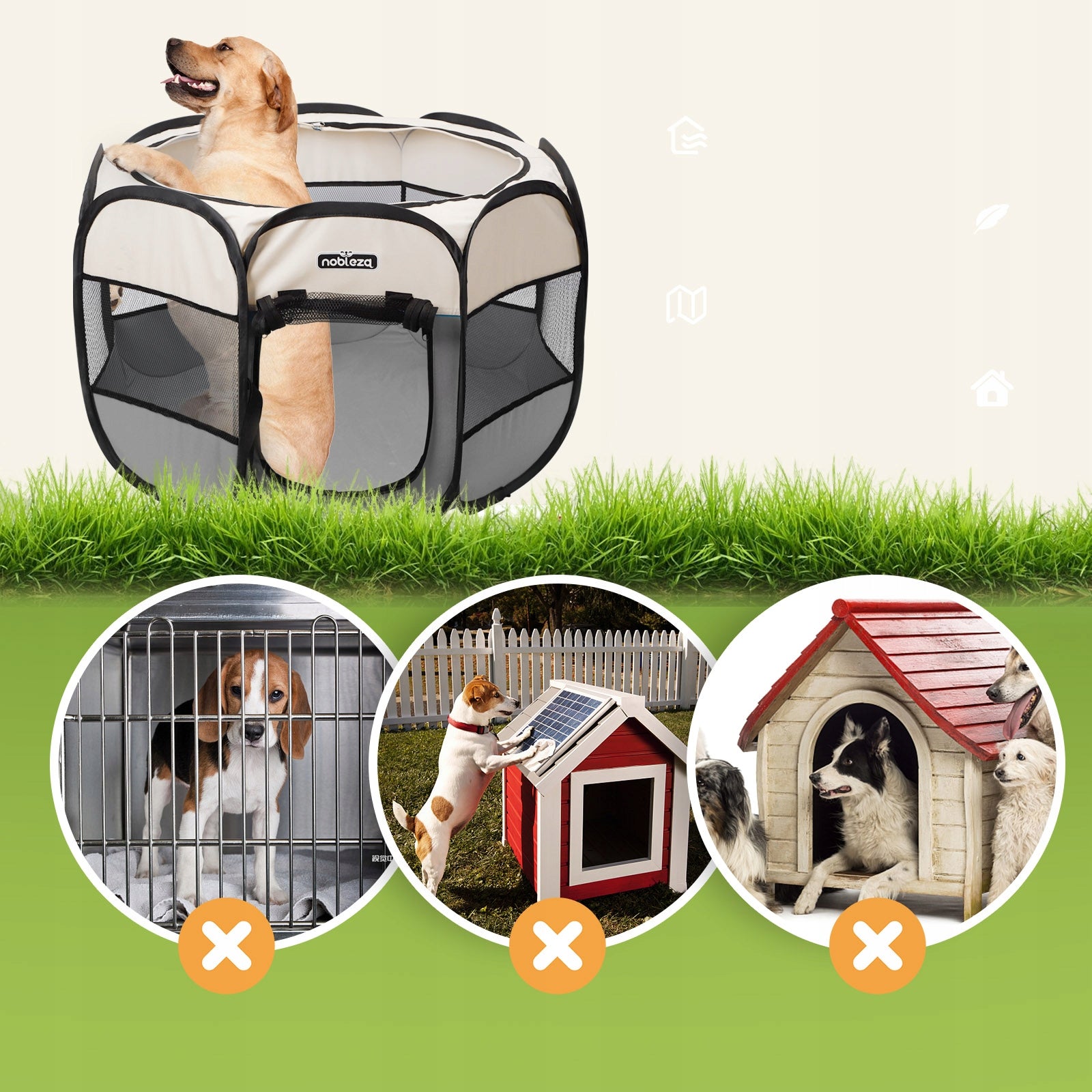 Playpen Large Portable Folding For Dog Cat Animal Bed 125X125X58 cm Length 125 cm