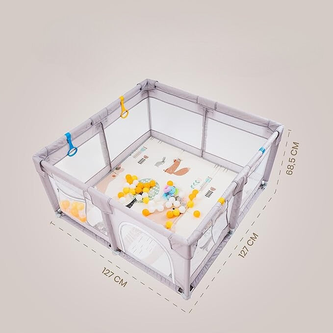 Playpen for Children Padded Dry Pool 127x127cm Large +Balls Handles Manufacturer code B0C8GGWKC6