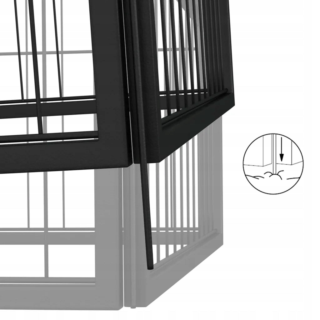 Playpen for dog, 4 panels, black, 100x50 cm, steel Kind playpen