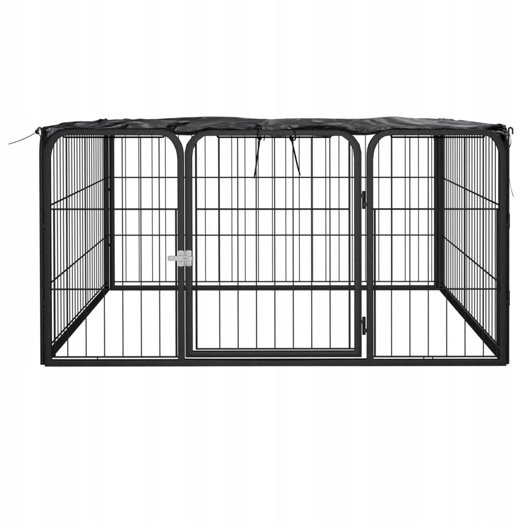 Playpen for dog, 4 panels, black, 100x50 cm, steel Manufacturer code 171795