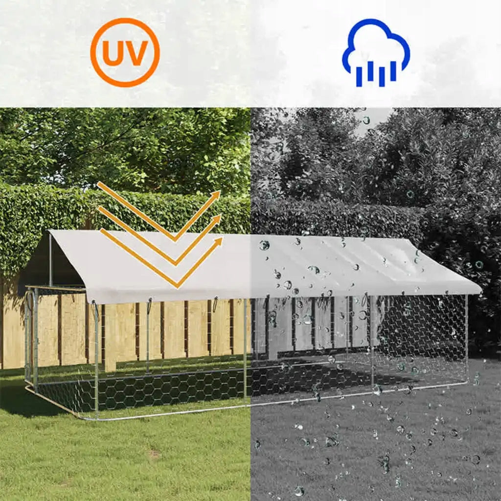 Playpen for dog with roof, 400 x 200 x 150 cm Product height 10 cm
