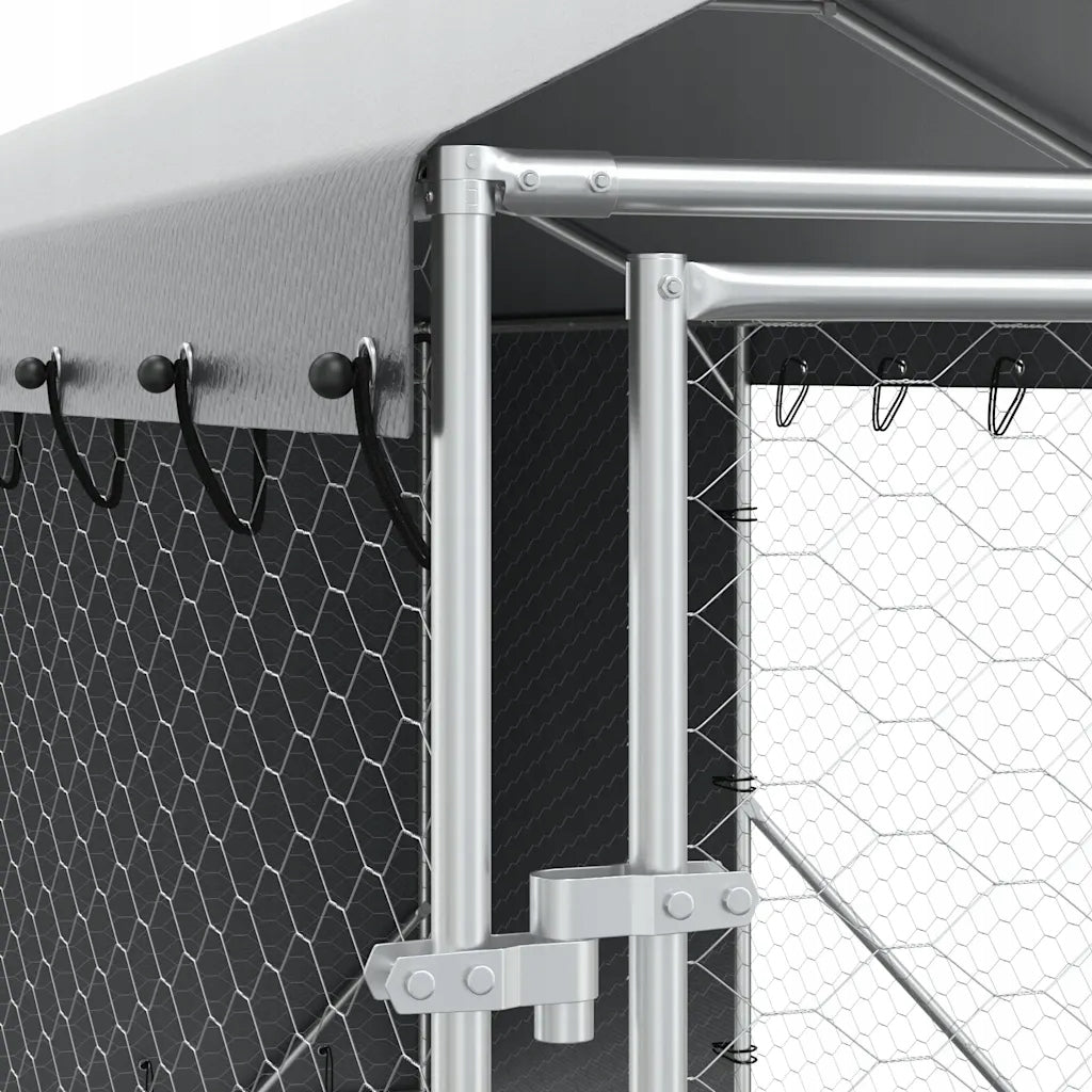 Playpen for dogs, with roof, silver, 2x6x2,5 m, galvanized steel Product weight with unit packaging 57.6 kg
