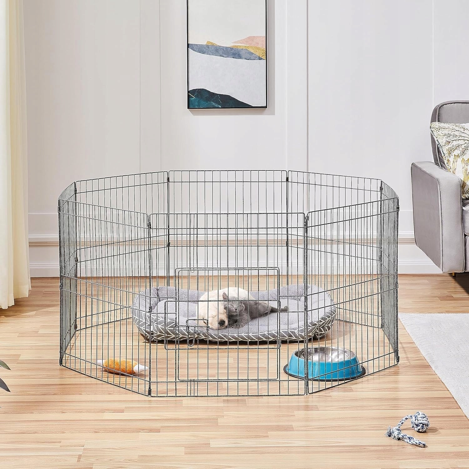 Playpen rabbit dog enclosure metal Yaheetech 52 x 52 x 61 cm Length 52 cm