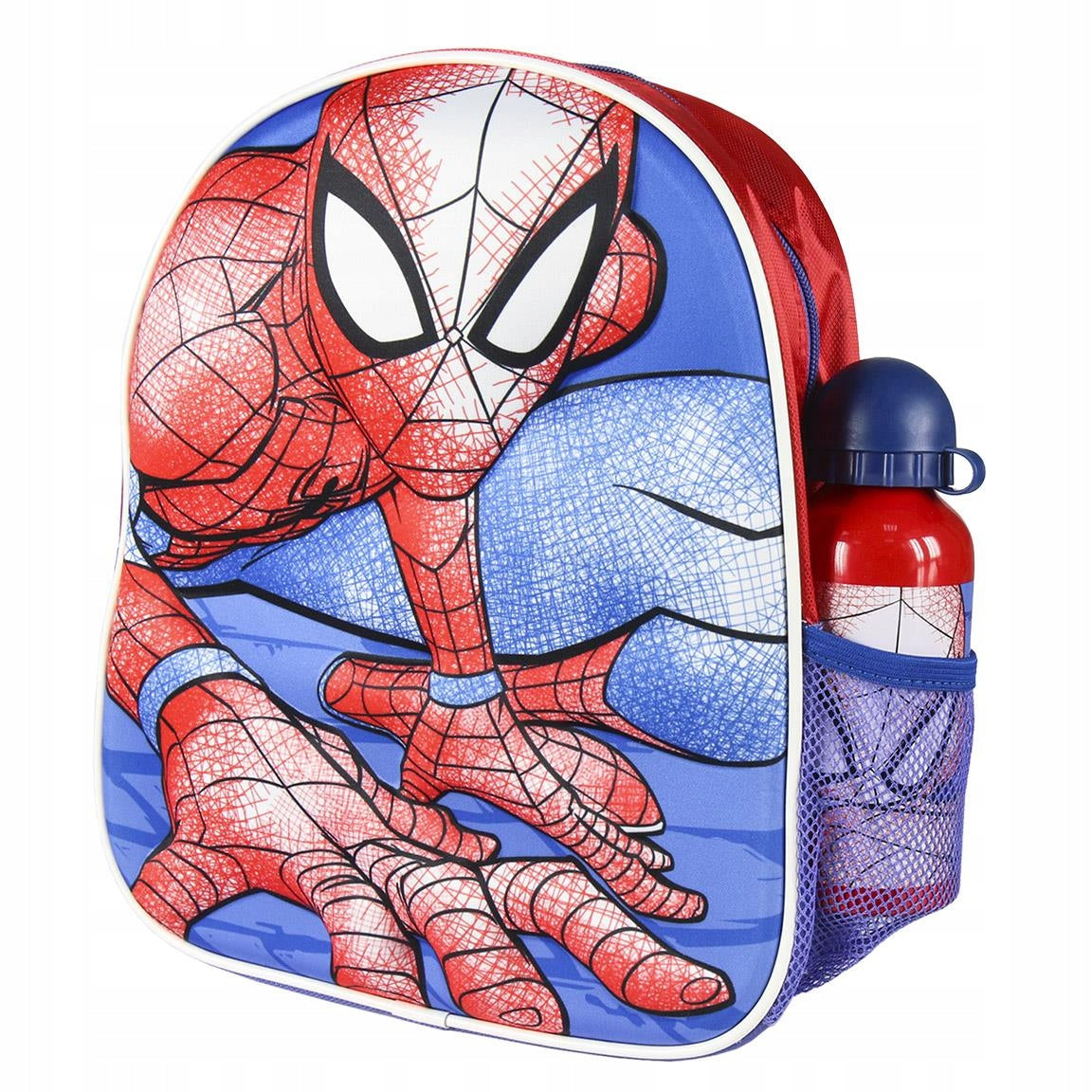 Set: Rucksack und Trinkflasche Spiderman 3D 23*28 cm 